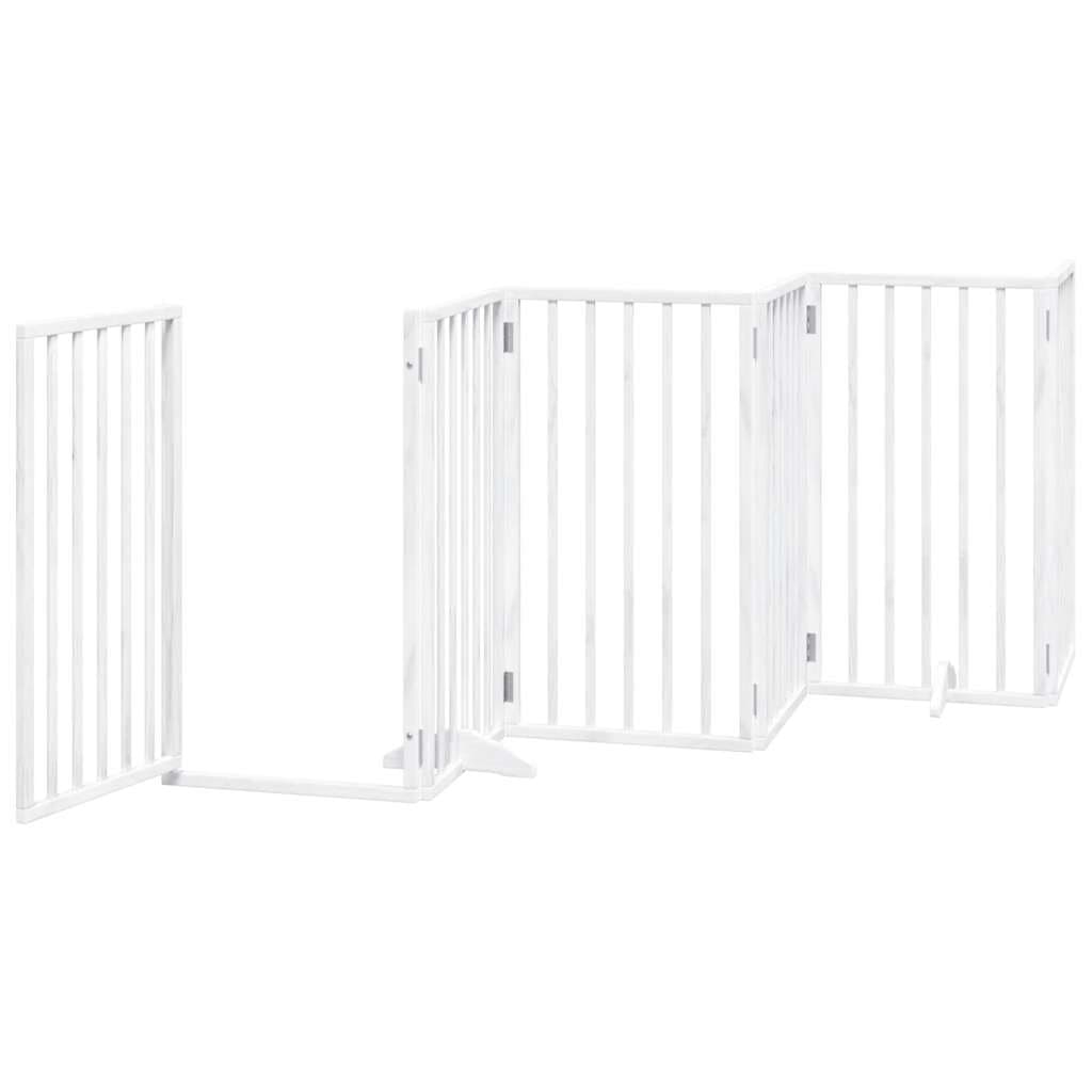 Cancello Cani Porta Pieghevole Bianco 12 Pannelli 600 cm Pioppo — miniatura 4 di 11