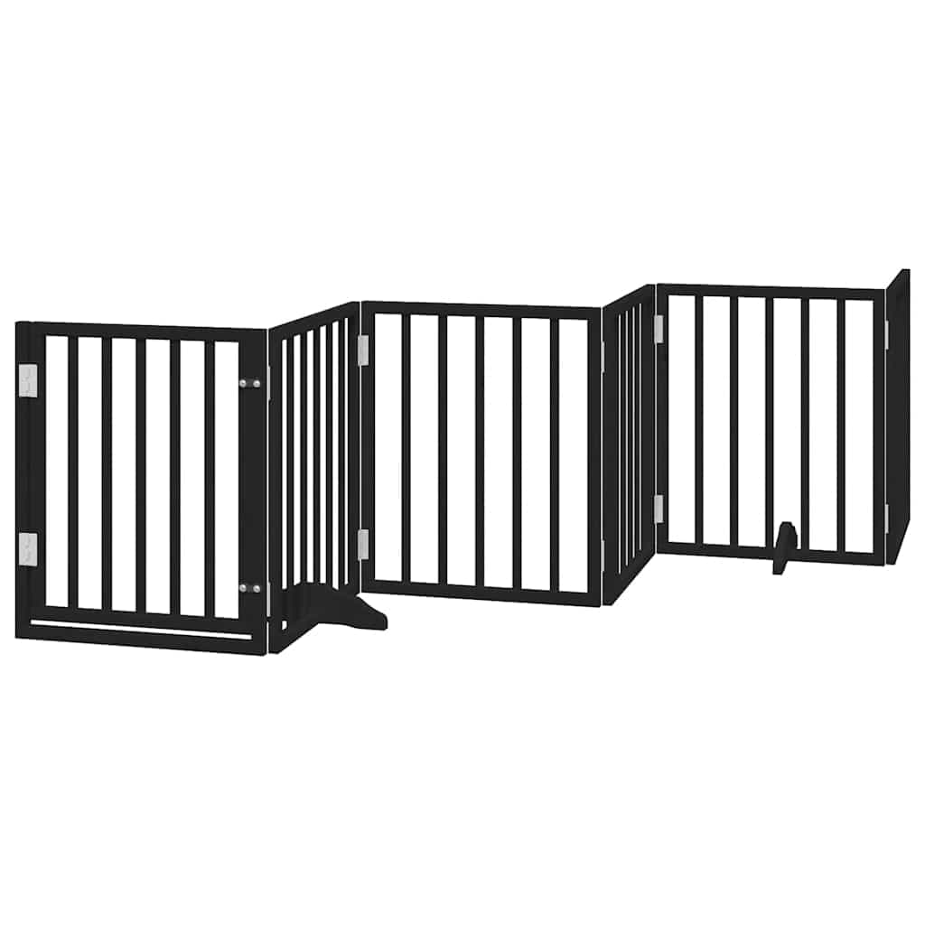 Cancello Cani Porta Pieghevole Nero 15 Pannelli 750 cm Pioppo — miniatura 3 di 11