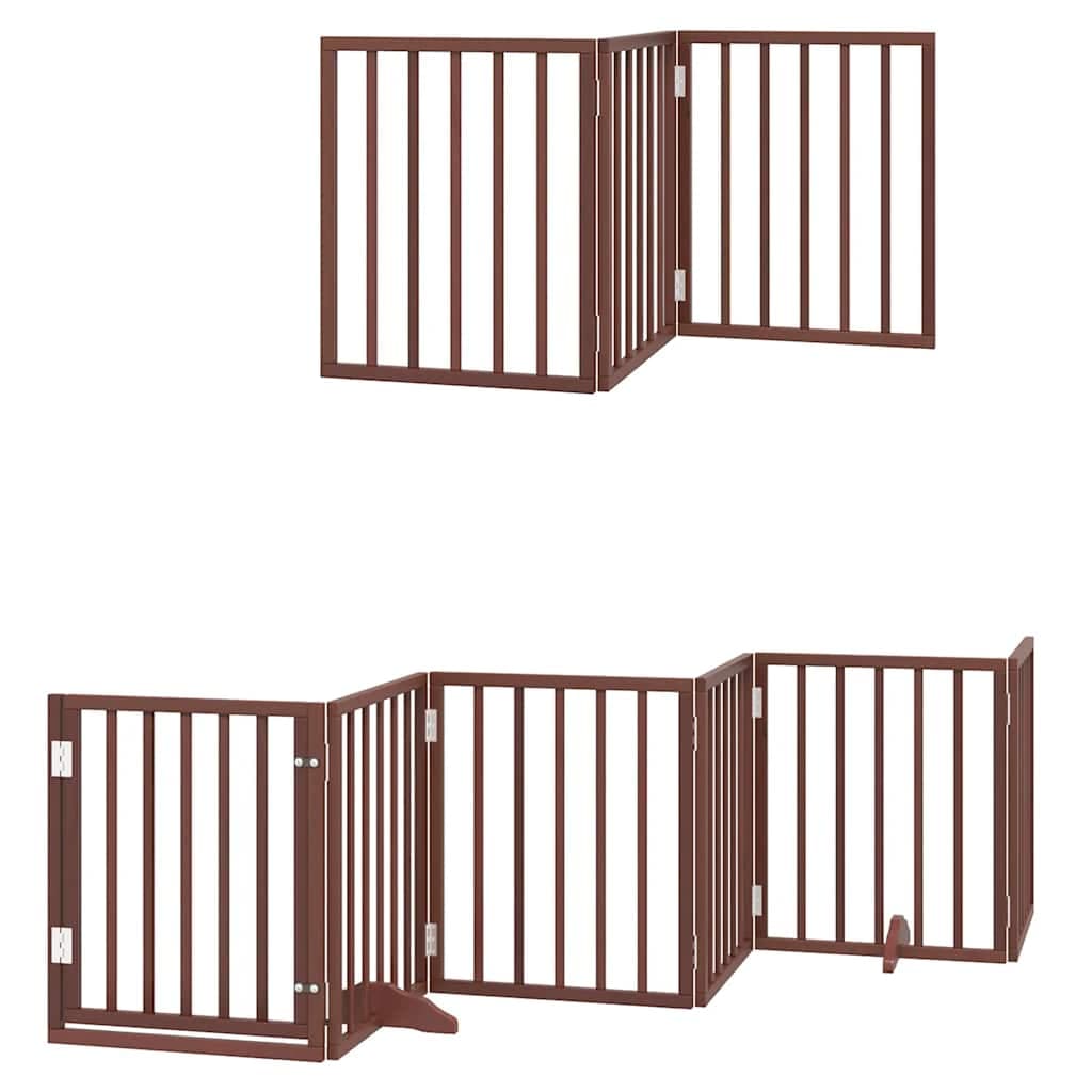 Cancello Cani Porta Pieghevole Marrone 12 Pannelli 600cm Pioppo — foto 11 di 11