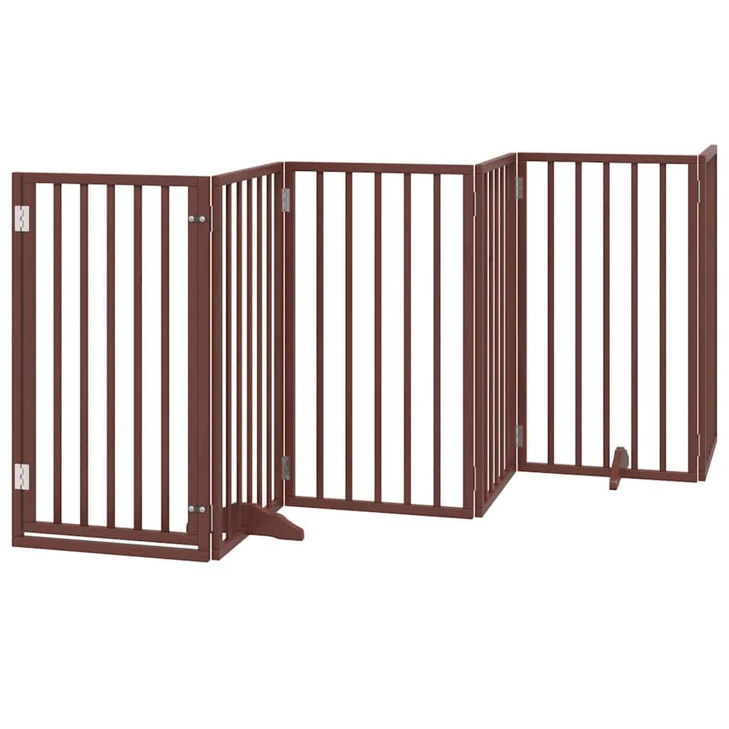 Cancello Cani Porta Pieghevole Marrone 9 Pannelli 450cm Pioppo — miniatura 3 di 11