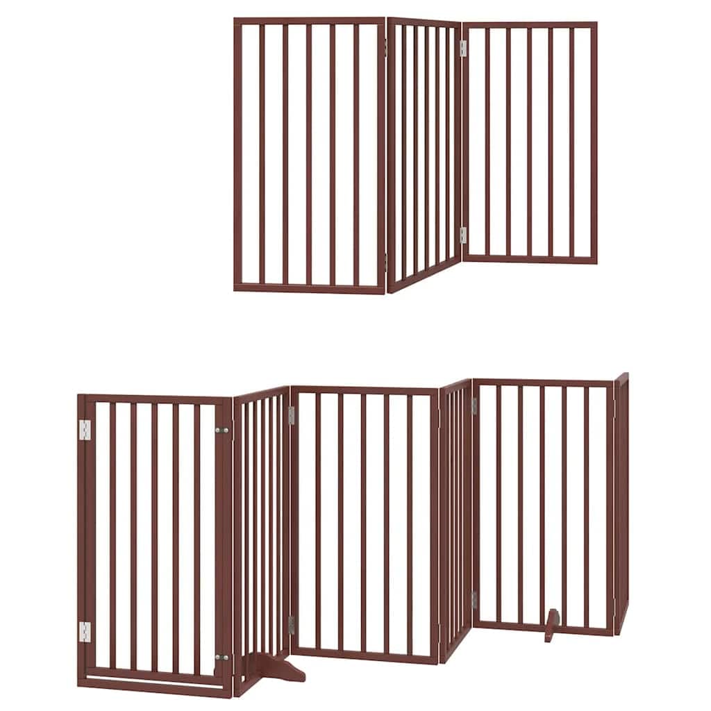 Cancello Cani Porta Pieghevole Marrone 9 Pannelli 450cm Pioppo — miniatura 11 di 11