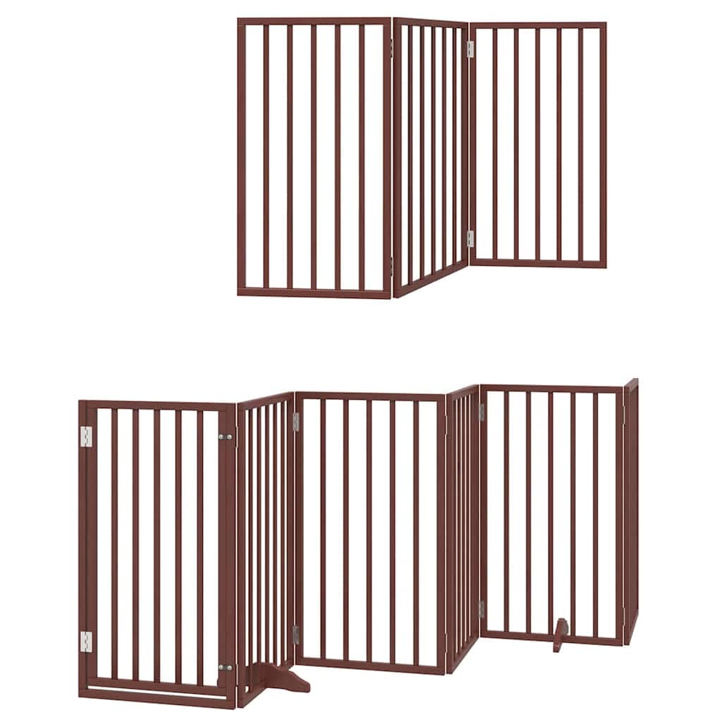 Cancello Cani Porta Pieghevole Marrone 12 Pannelli 600cm Pioppo — foto 11 di 11