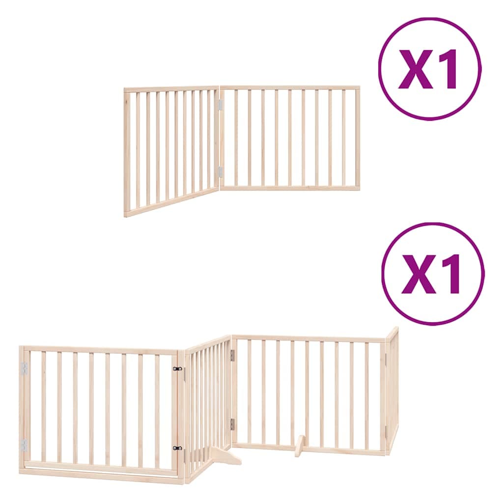 Cancello per Cani Pieghevole 6 Pannelli 480 cm Legno di Pioppo — miniatura 2 di 11