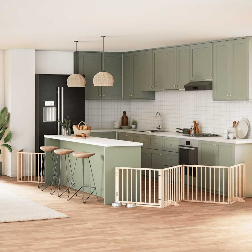 Cancello per Cani Pieghevole 6 Pannelli 480 cm Legno di Pioppo — miniatura 1 di 11