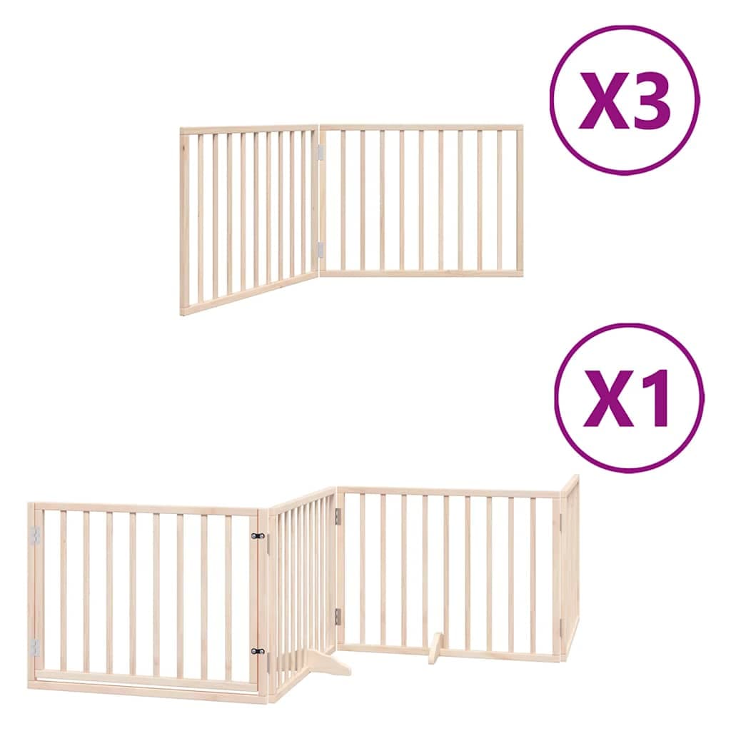 Cancello per Cani Porta Pieghevole 10 Pannelli 800 cm in Pioppo — miniatura 2 di 11