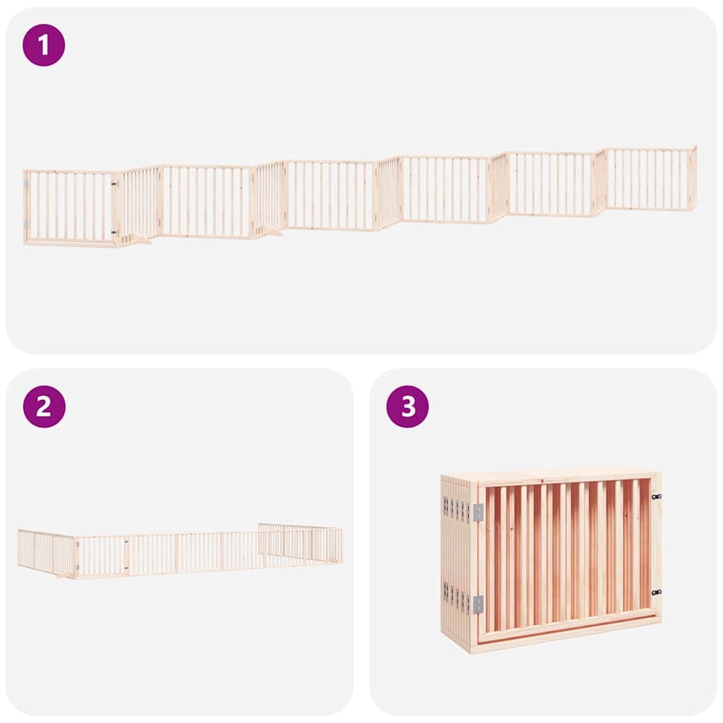Cancello per Cani Porta Pieghevole 12 Pannelli 960 cm in Pioppo — miniatura 4 di 11