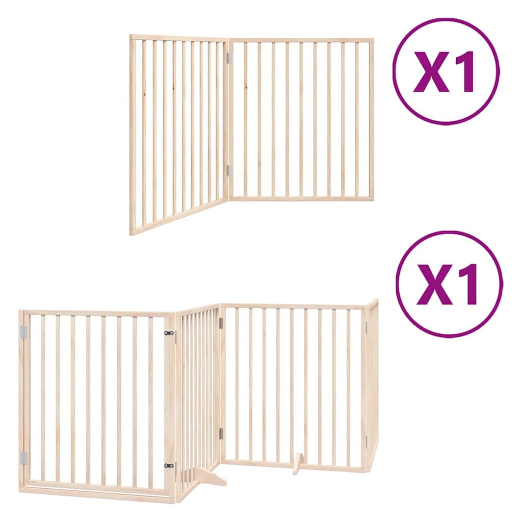 Cancello per Cani Pieghevole 6 Pannelli 480 cm Legno di Pioppo — miniatura 2 di 11