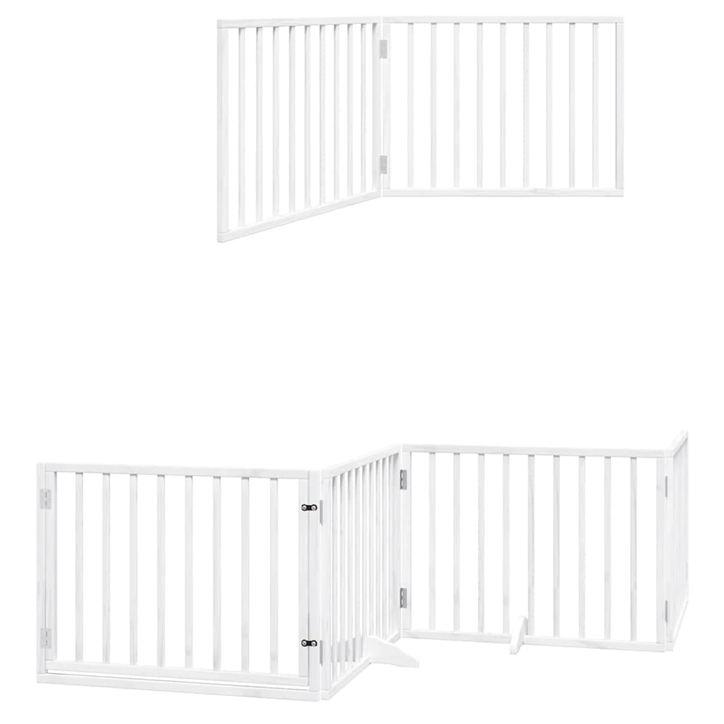 Cancello Cani Porta Pieghevole Bianco 6 Pannelli 480 cm Pioppo — miniatura 11 di 11