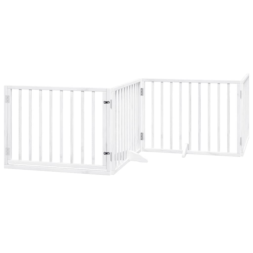 Cancello Cani Porta Pieghevole Bianco 8 Pannelli 640 cm Pioppo — miniatura 3 di 11