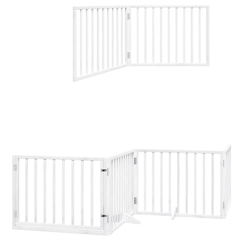Cancello Cani Porta Pieghevole Bianco 8 Pannelli 640 cm Pioppo — miniatura 11 di 11