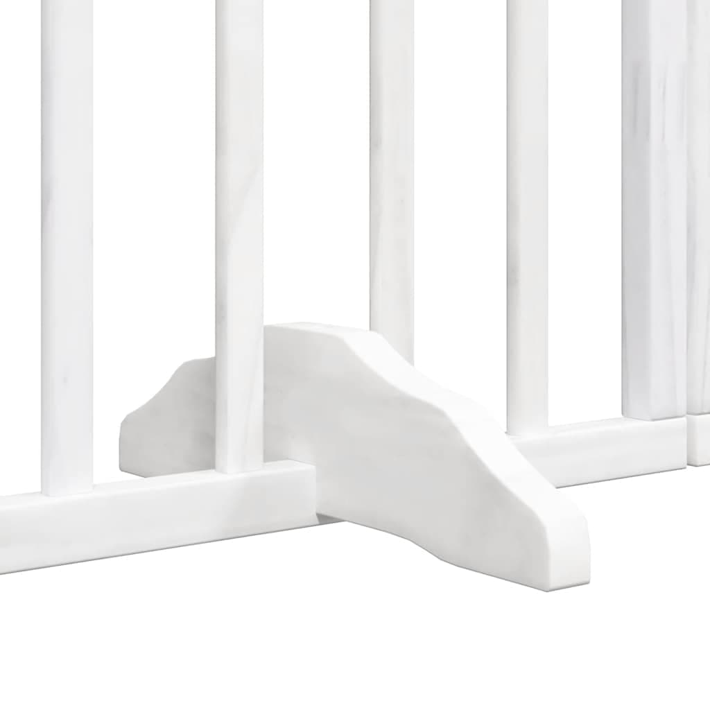 Cancello Cani Porta Pieghevole Bianco 8 Pannelli 640 cm Pioppo — miniatura 5 di 11