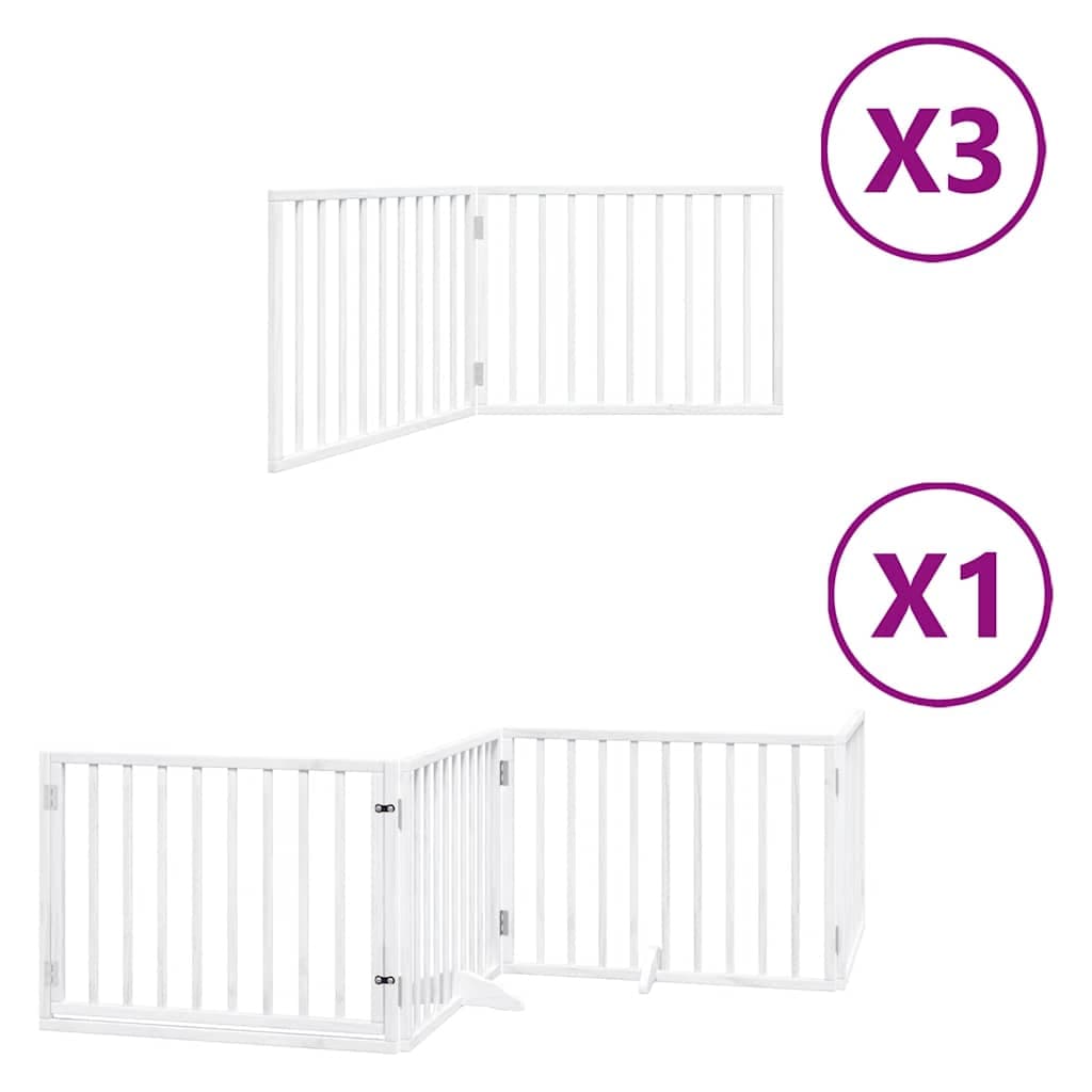 Cancello Cani Porta Pieghevole Bianco 10 Pannelli 800 cm Pioppo — miniatura 2 di 11