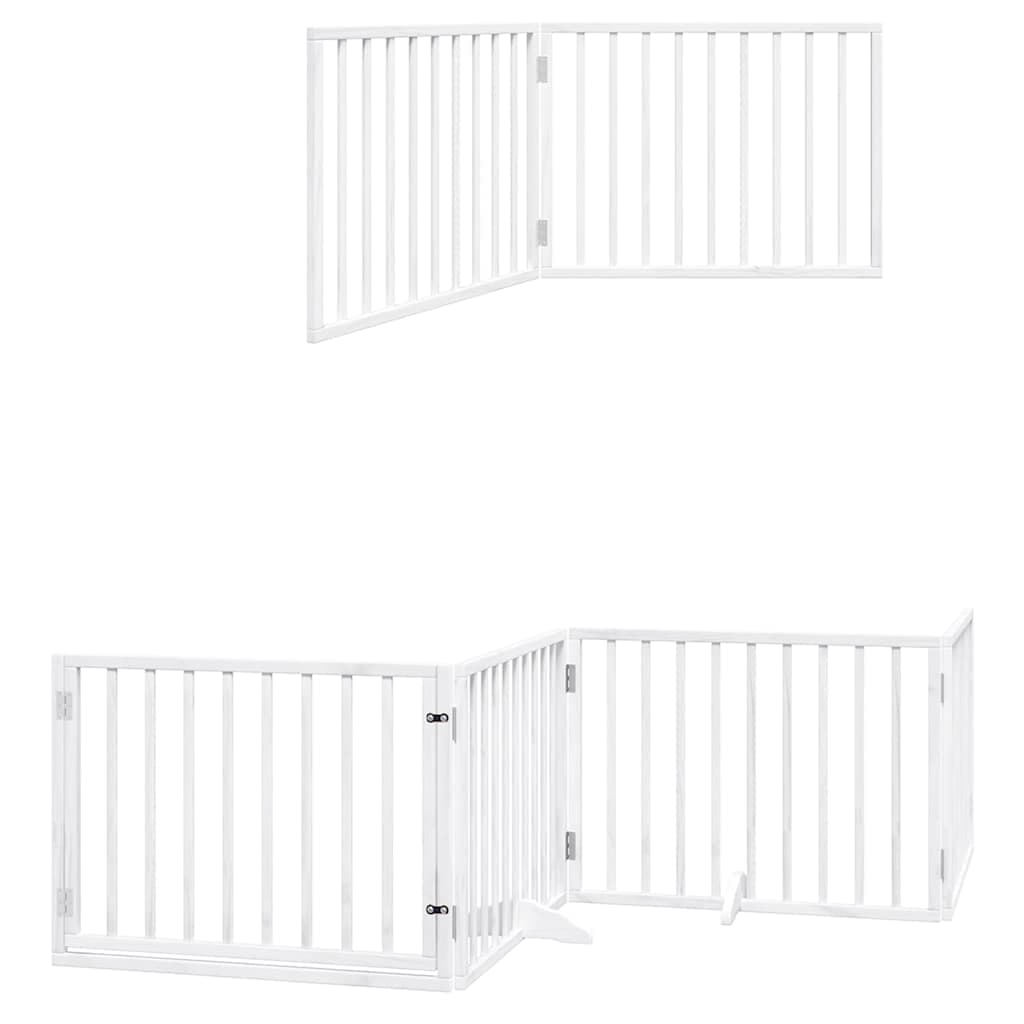 Cancello Cani Porta Pieghevole Bianco 10 Pannelli 800 cm Pioppo — miniatura 11 di 11