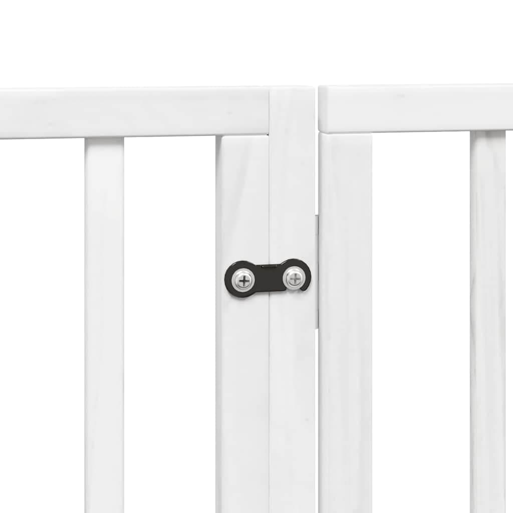 Cancello Cani Porta Pieghevole Bianco 10 Pannelli 800 cm Pioppo — miniatura 6 di 11