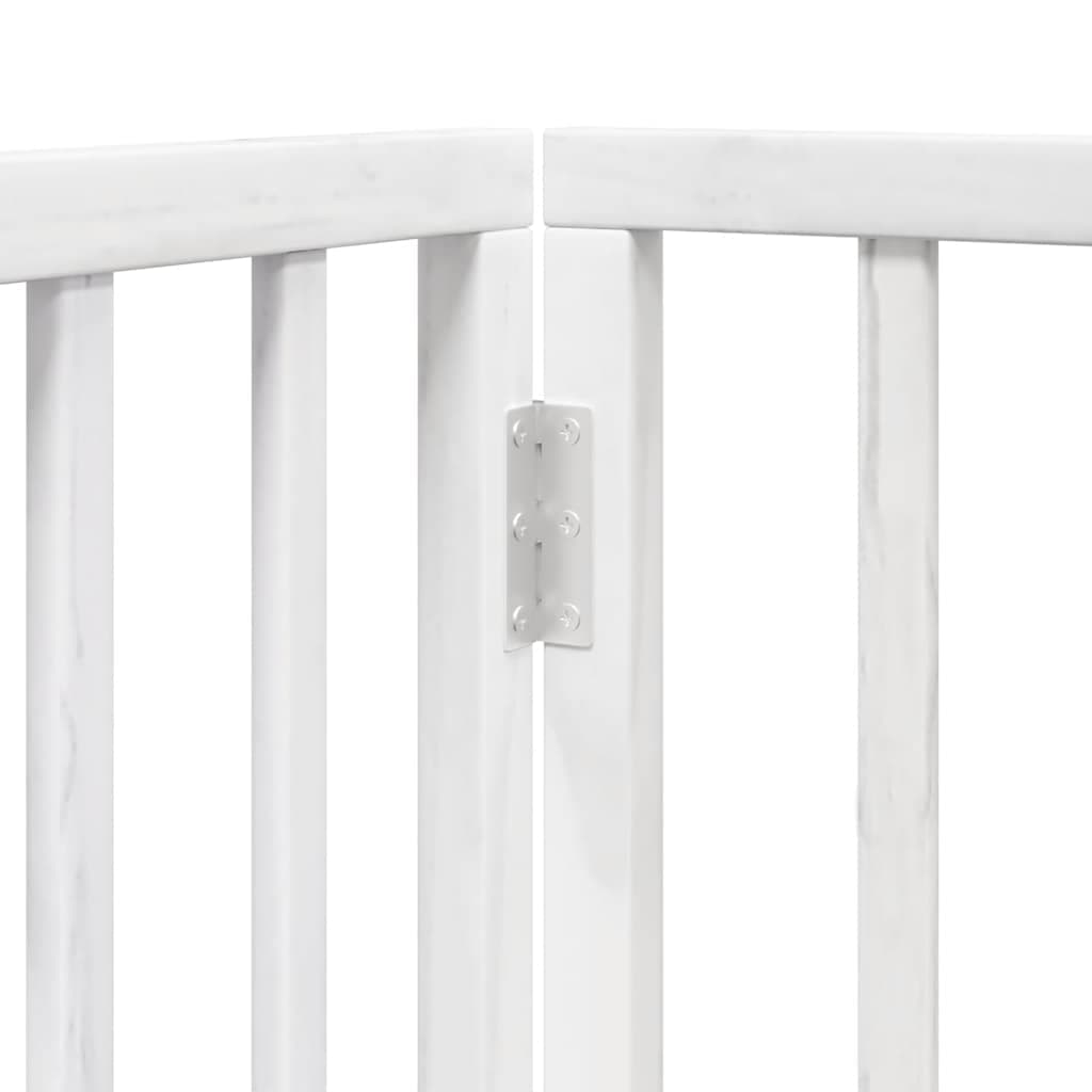 Cancello Cani Porta Pieghevole Bianco 10 Pannelli 800 cm Pioppo — miniatura 7 di 11