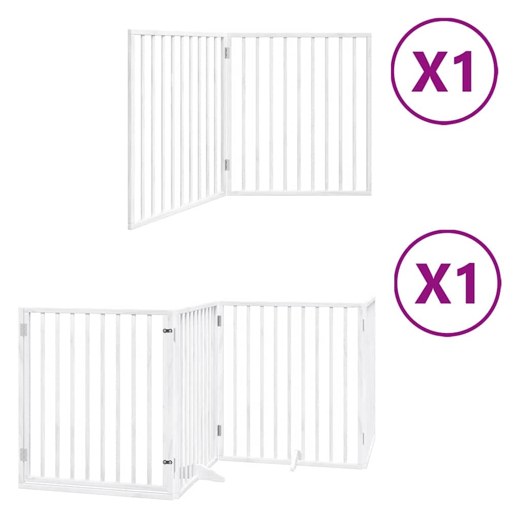 Cancello Cani Porta Pieghevole Bianco 6 Pannelli 480 cm Pioppo — miniatura 2 di 11