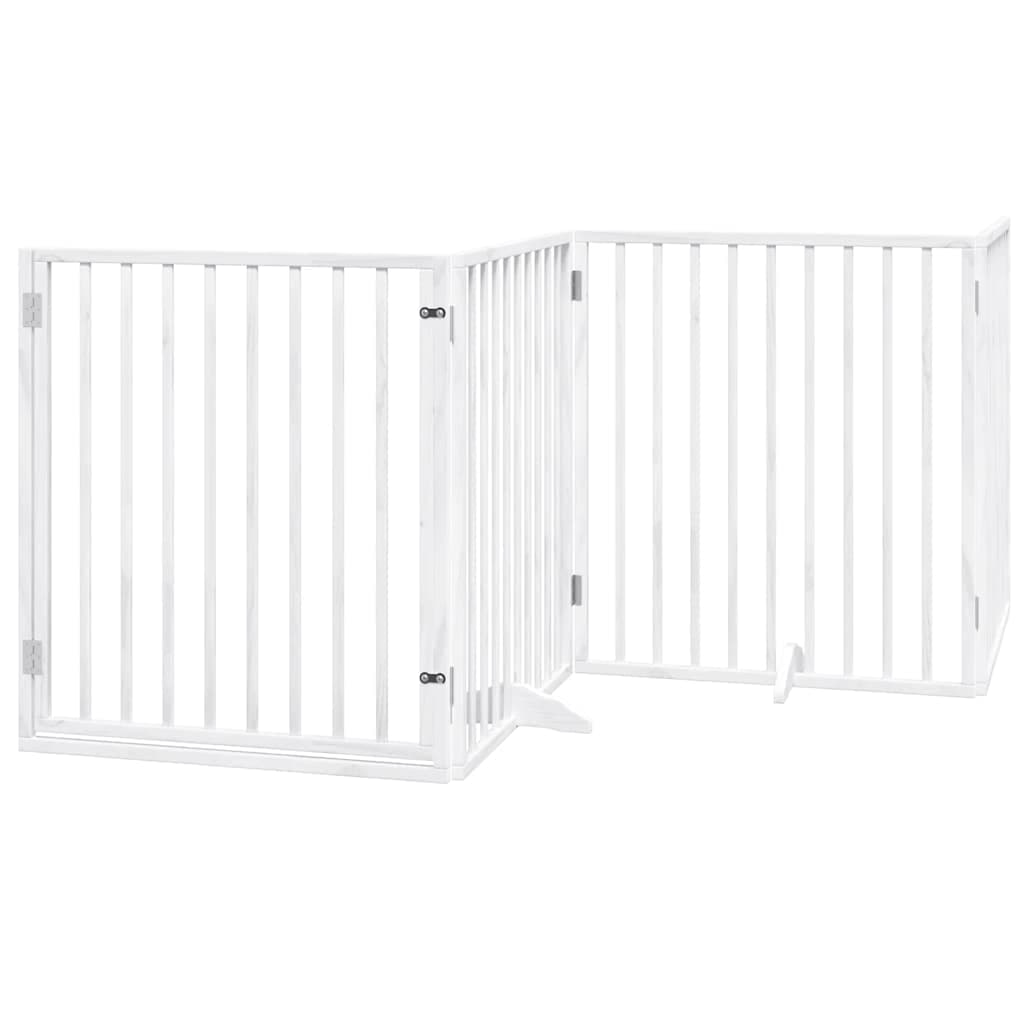 Cancello Cani Porta Pieghevole Bianco 6 Pannelli 480 cm Pioppo — miniatura 3 di 11