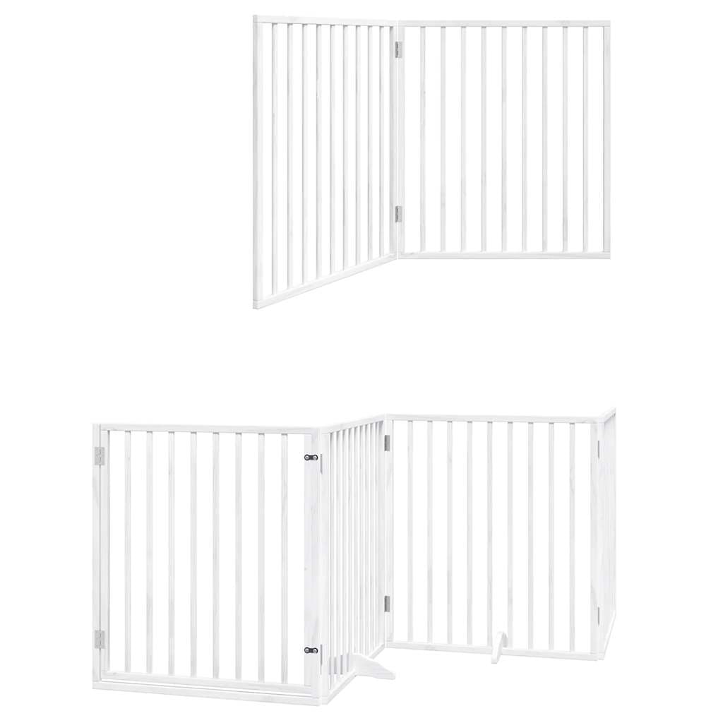 Cancello Cani Porta Pieghevole Bianco 6 Pannelli 480 cm Pioppo — miniatura 11 di 11