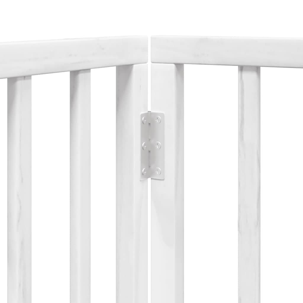 Cancello Cani Porta Pieghevole Bianco 8 Pannelli 640 cm Pioppo — miniatura 7 di 11