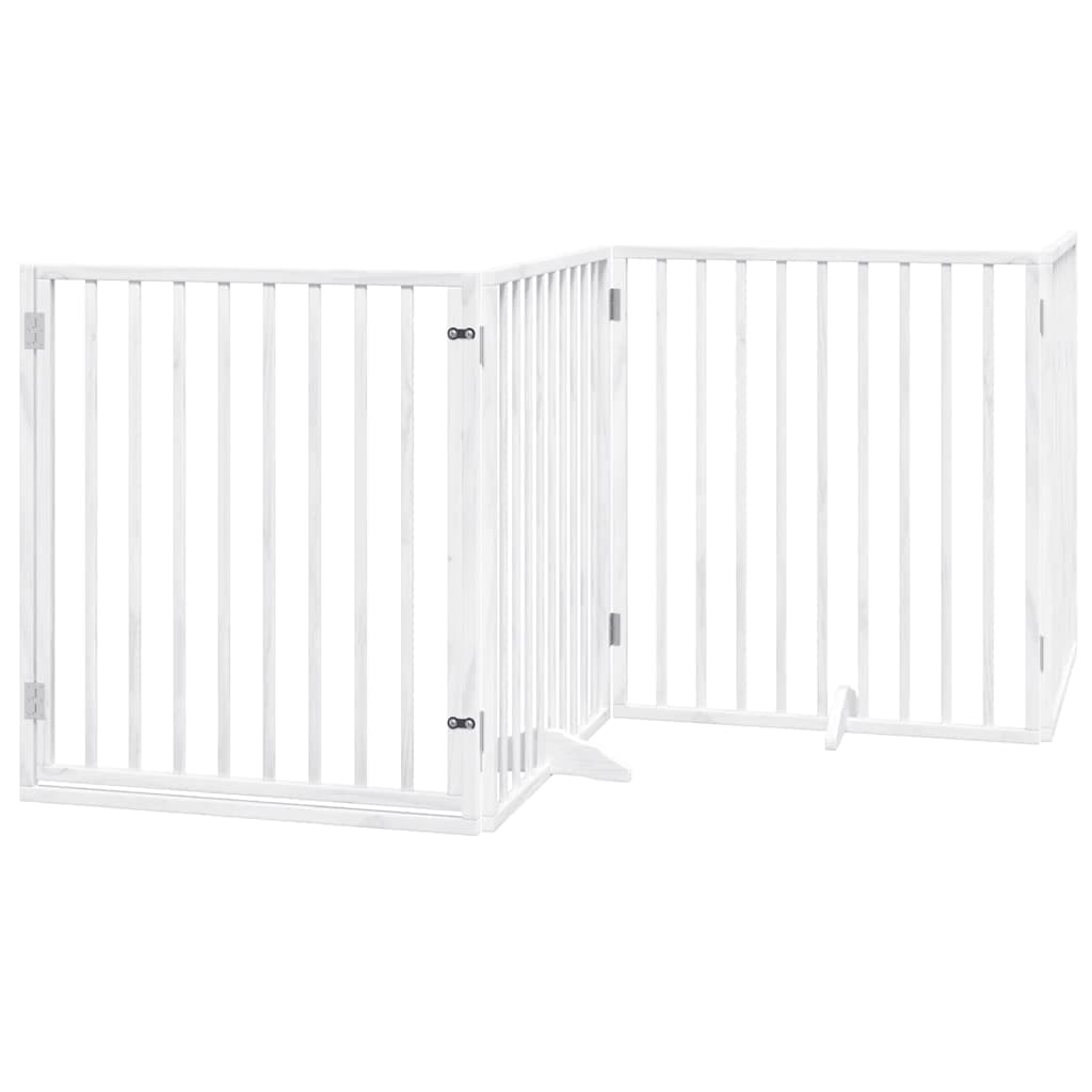 Cancello Cani Porta Pieghevole Bianco 10 Pannelli 800 cm Pioppo — miniatura 3 di 11