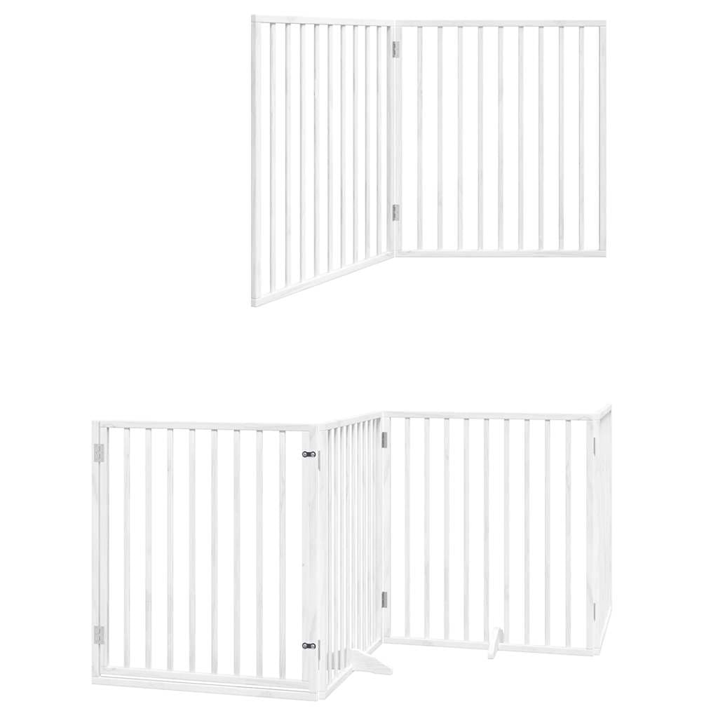 Cancello Cani Porta Pieghevole Bianco 10 Pannelli 800 cm Pioppo — miniatura 11 di 11
