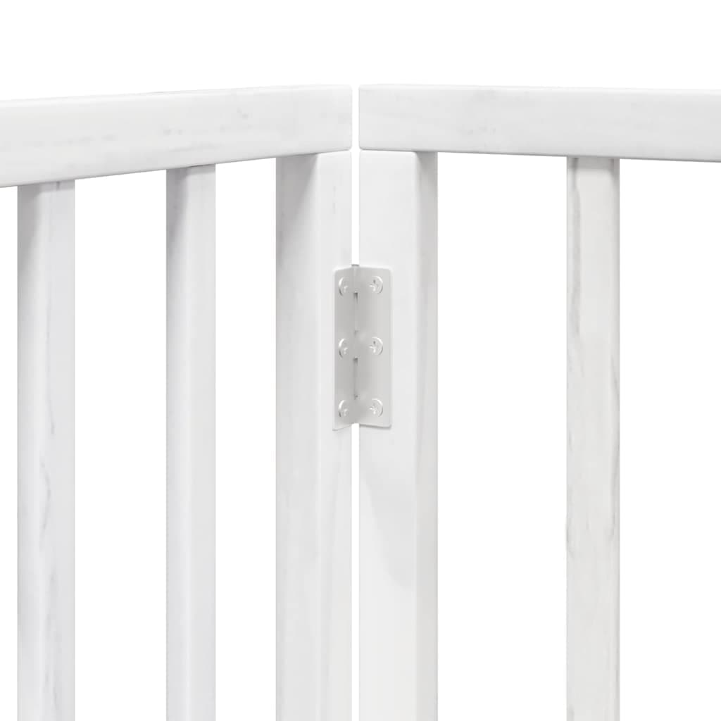 Cancello Cani Porta Pieghevole Bianco 10 Pannelli 800 cm Pioppo — miniatura 7 di 11