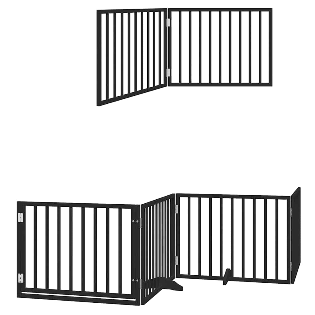 Cancello Cani Porta Pieghevole Nero 10 Pannelli 800 cm Pioppo — foto 11 di 11
