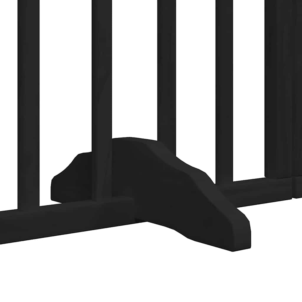 Cancello per Cani Porta Pieghevole Nero 6 Pannelli 480cm Pioppo — foto 6 di 11