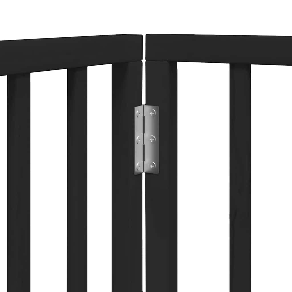 Cancello per Cani Porta Pieghevole Nero 6 Pannelli 480cm Pioppo — foto 8 di 11
