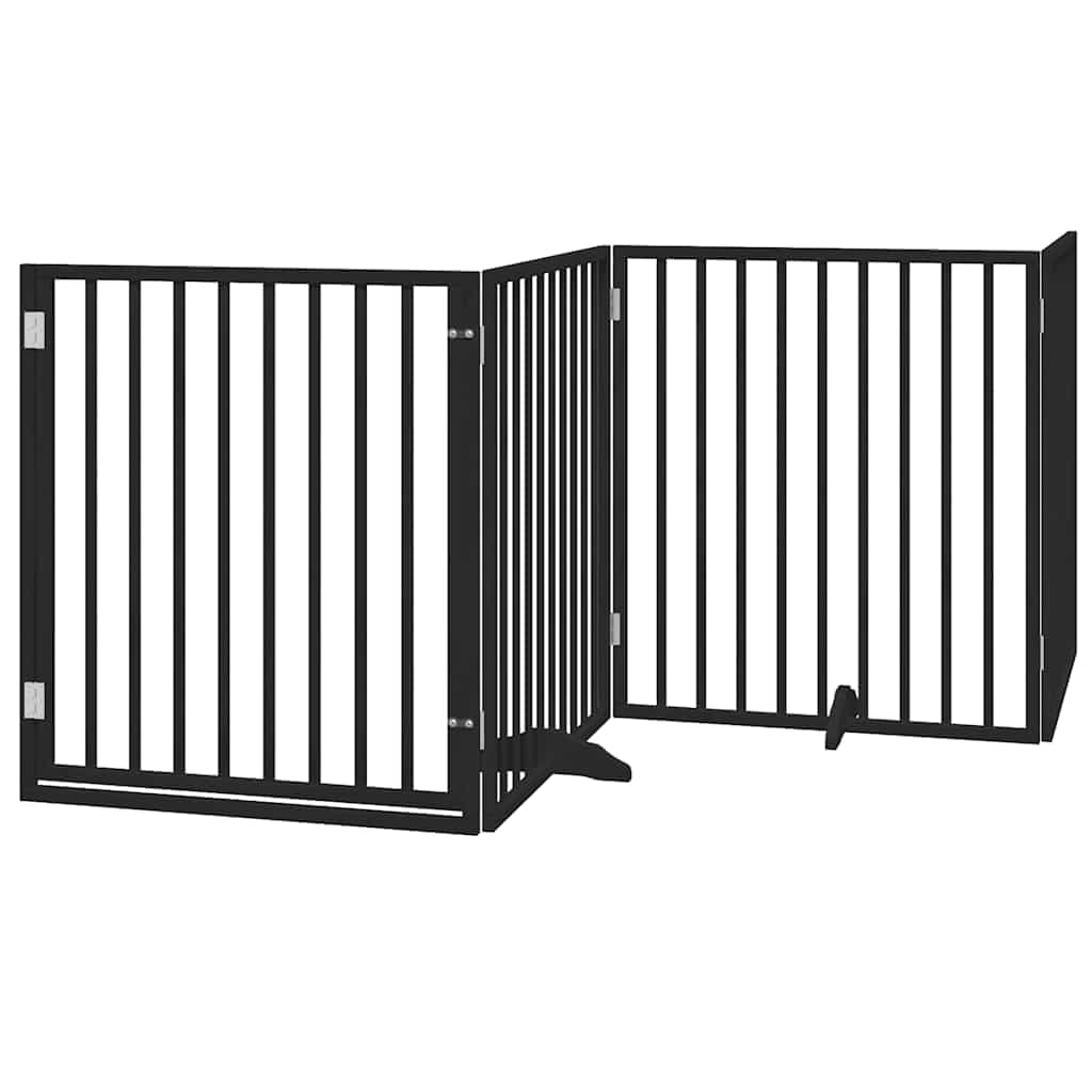 Cancello Cani Porta Pieghevole Nero 10 Pannelli 800 cm Pioppo — miniatura 3 di 11
