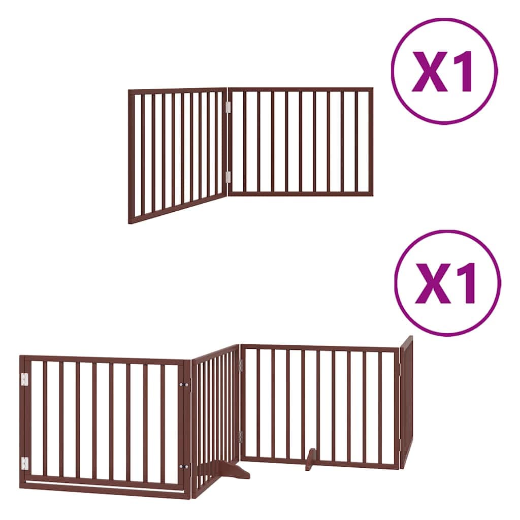 Cancello Cani Porta Pieghevole Marrone 6 Pannelli 480cm Pioppo — miniatura 2 di 11