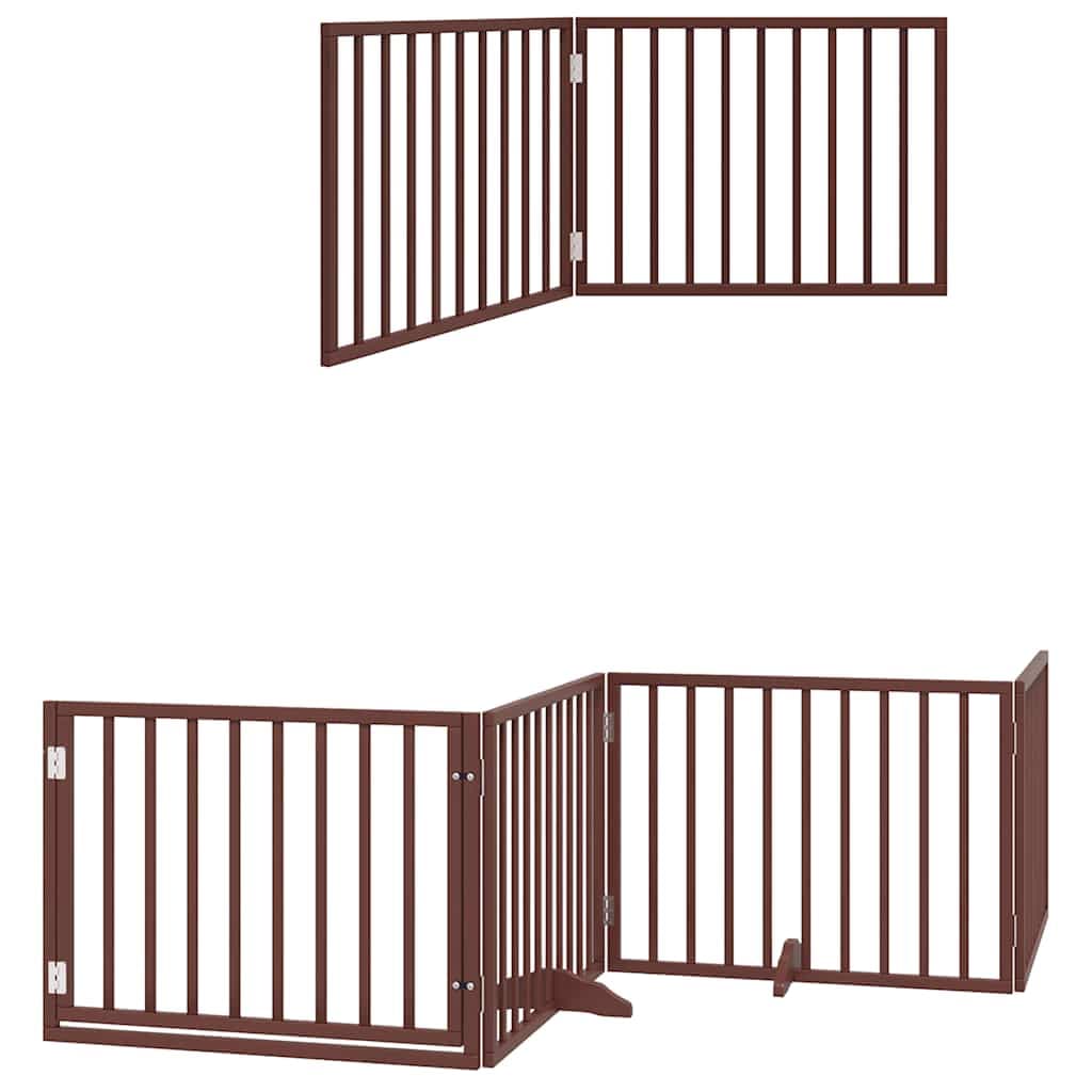 Cancello Cani Porta Pieghevole Marrone 10 Pannelli 800cm Pioppo — foto 11 di 11