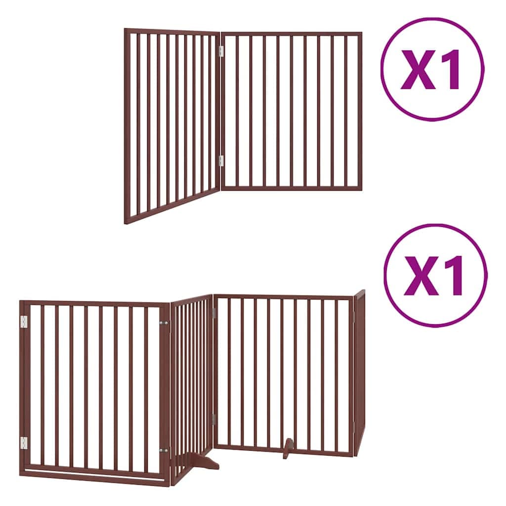 Cancello Cani Porta Pieghevole Marrone 6 Pannelli 480cm Pioppo — miniatura 2 di 11
