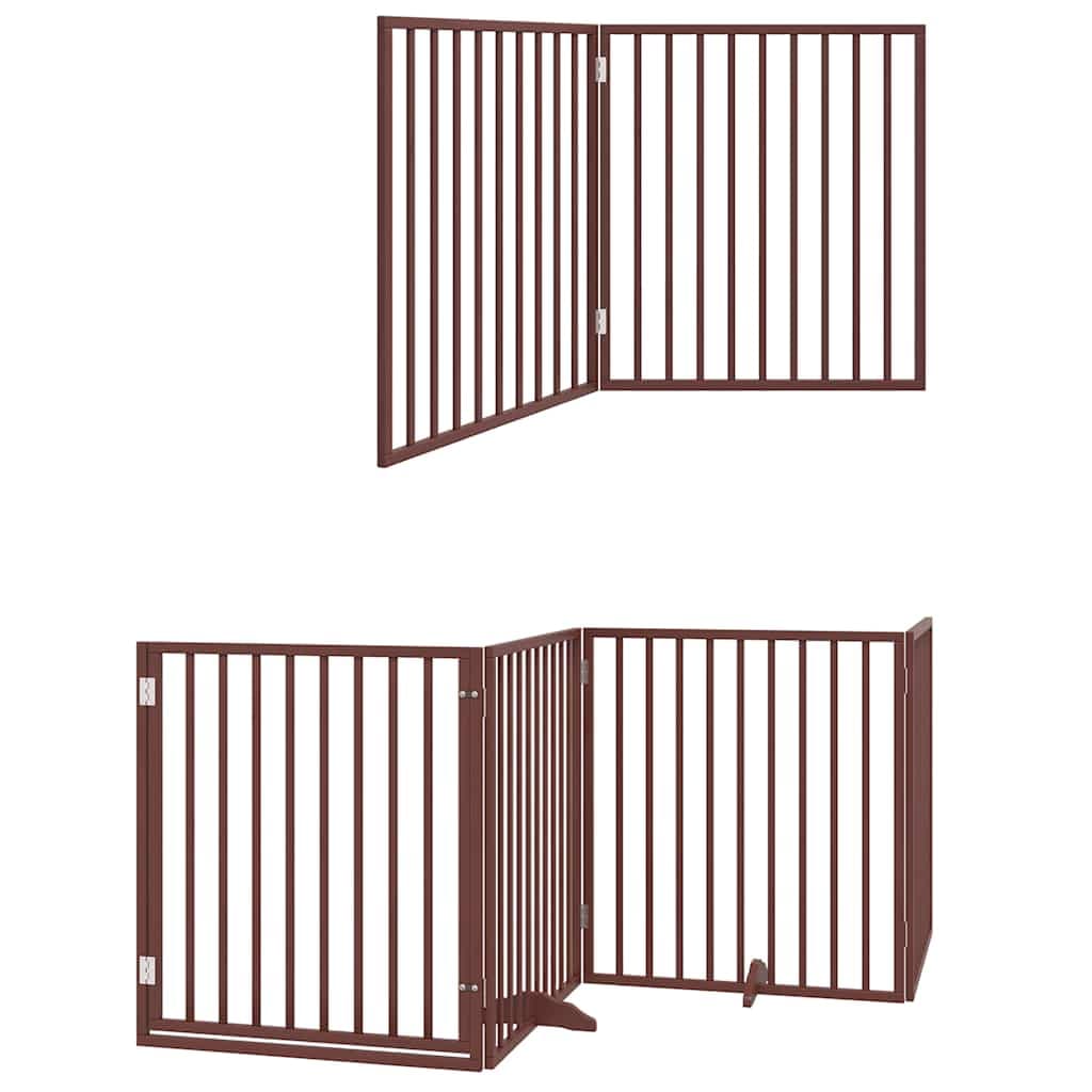 Cancello Cani Porta Pieghevole Marrone 6 Pannelli 480cm Pioppo — miniatura 11 di 11
