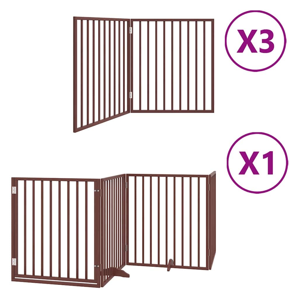 Cancello Cani Porta Pieghevole Marrone 10 Pannelli 800cm Pioppo — miniatura 2 di 11