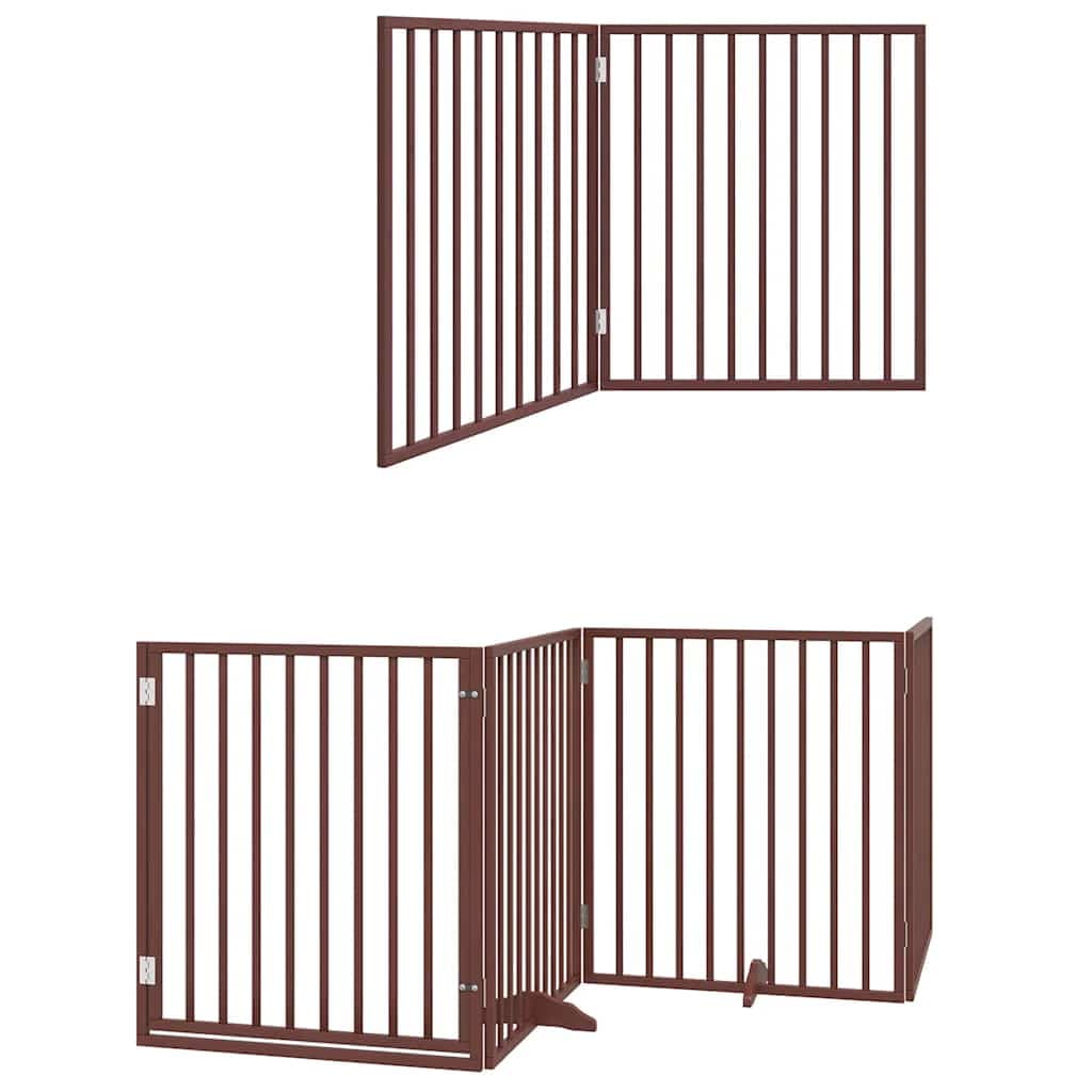 Cancello Cani Porta Pieghevole Marrone 10 Pannelli 800cm Pioppo — miniatura 11 di 11