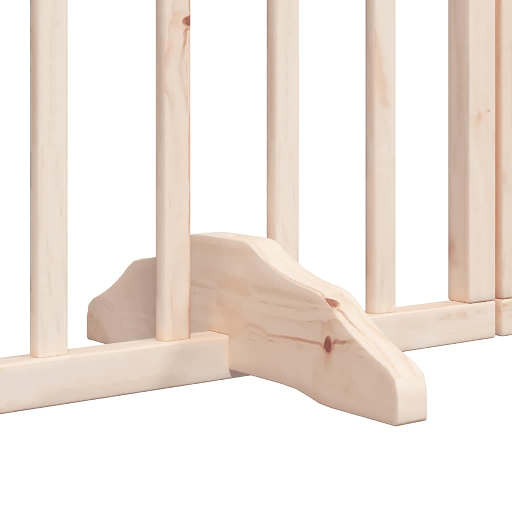 Cancello per Cani con Porta Pieghevole 9 Pannelli 450 cm Pioppo — miniatura 7 di 11