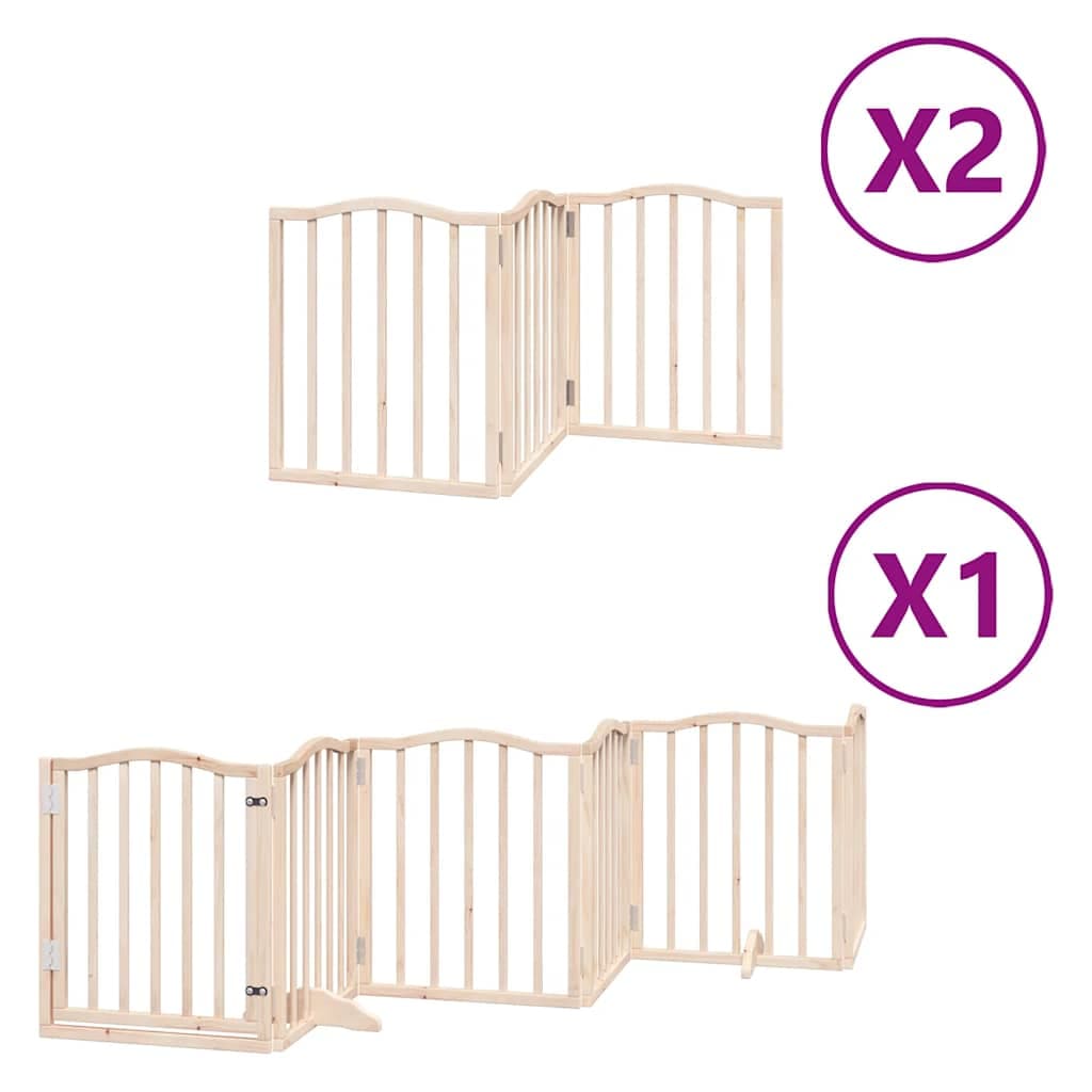 Cancello per Cani Porta Pieghevole 12 Pannelli 600 cm in Pioppo — miniatura 2 di 11