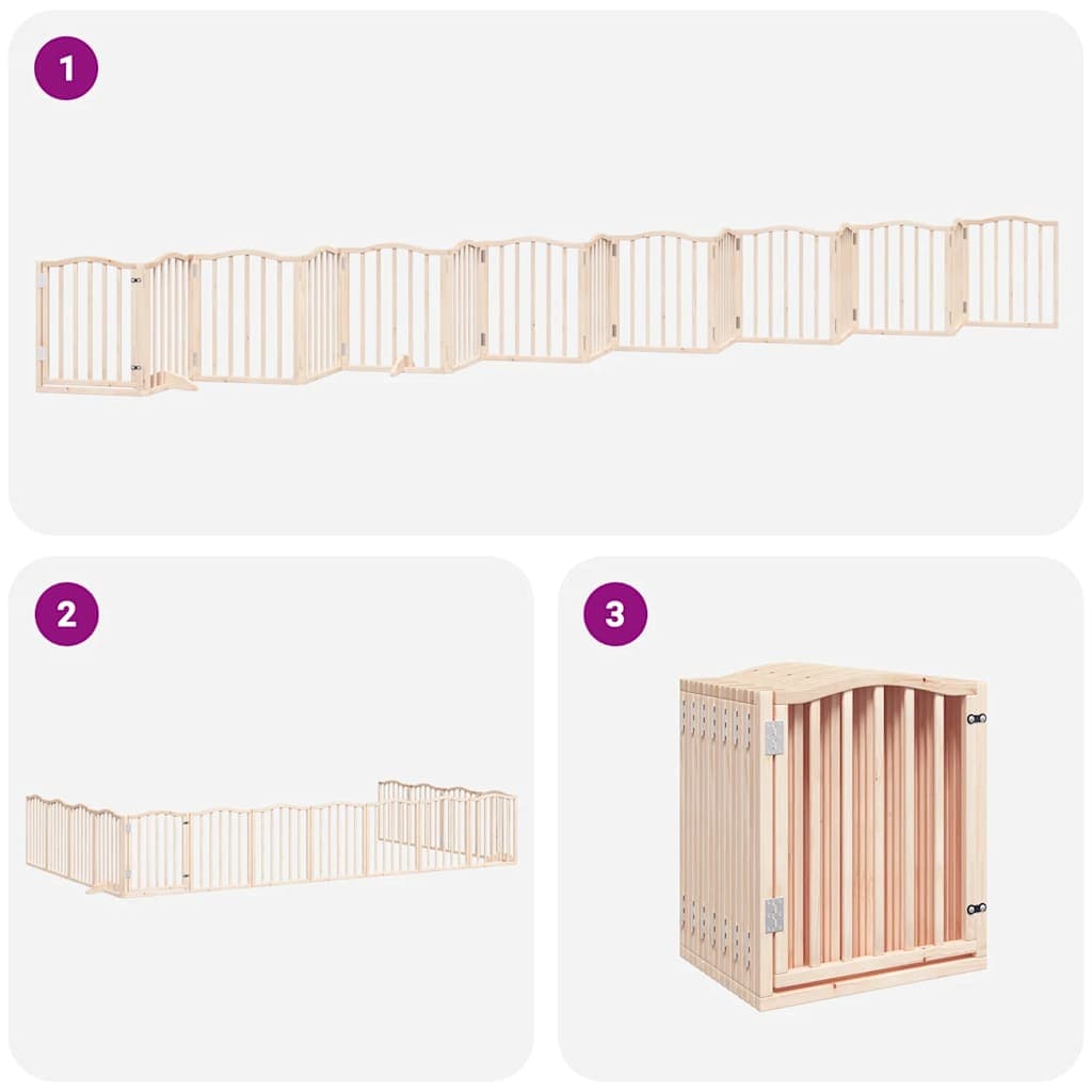 Cancello per Cani Porta Pieghevole 15 Pannelli 750 cm in Pioppo — miniatura 5 di 11