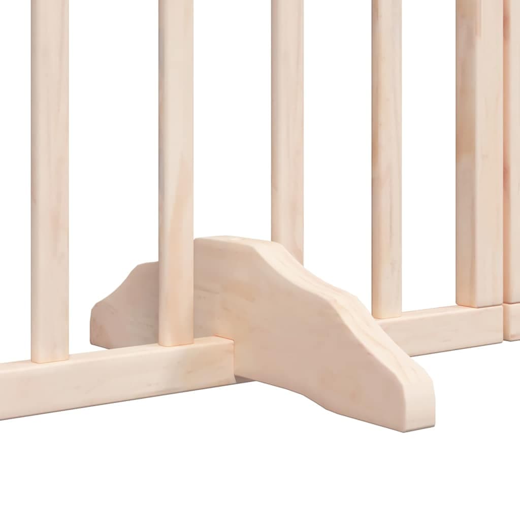Cancello per Cani con Porta Pieghevole 9 Pannelli 450 cm Pioppo — miniatura 7 di 11