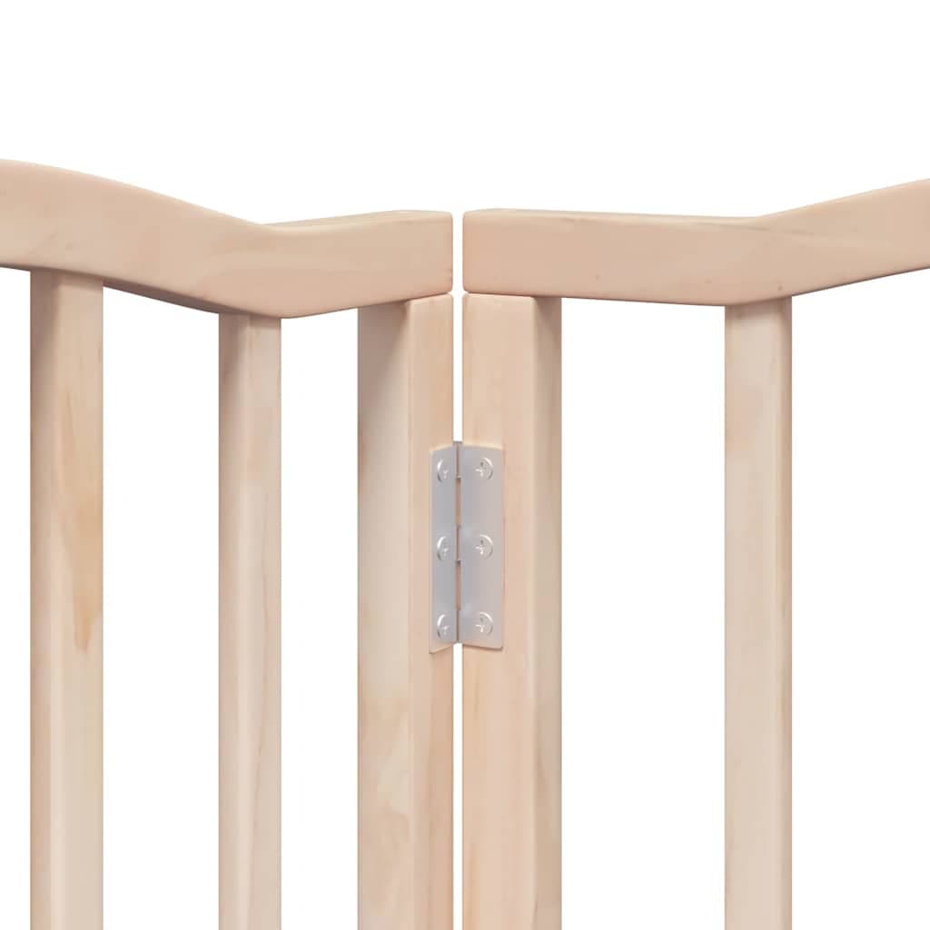 Cancello per Cani con Porta Pieghevole 9 Pannelli 450 cm Pioppo — miniatura 8 di 11