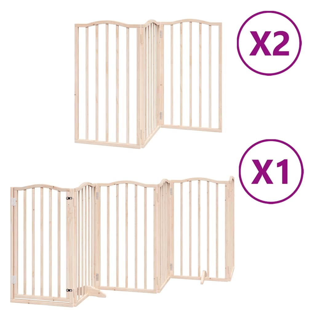 Cancello per Cani Porta Pieghevole 12 Pannelli 600 cm in Pioppo — miniatura 2 di 11