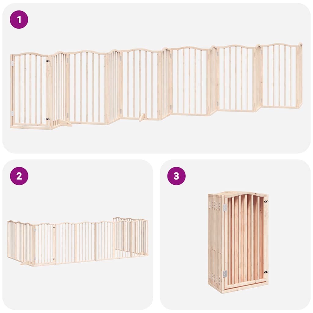 Cancello per Cani Porta Pieghevole 12 Pannelli 600 cm in Pioppo — miniatura 5 di 11