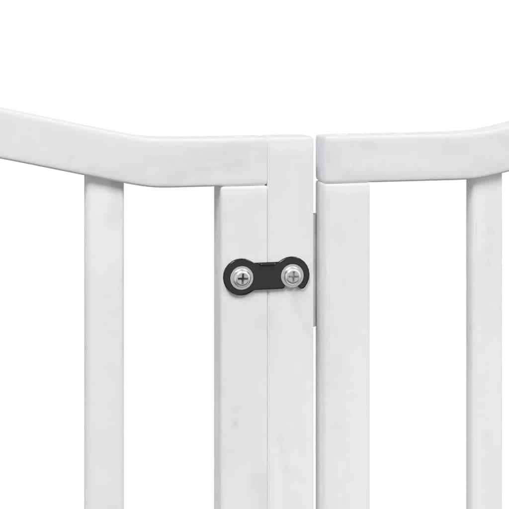 Cancello Cani Porta Pieghevole Bianco 9 Pannelli 450 cm Pioppo — miniatura 6 di 11