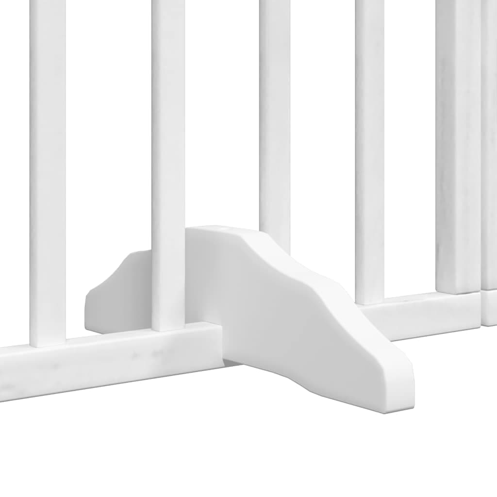 Cancello Cani Porta Pieghevole Bianco 9 Pannelli 450 cm Pioppo — miniatura 7 di 11