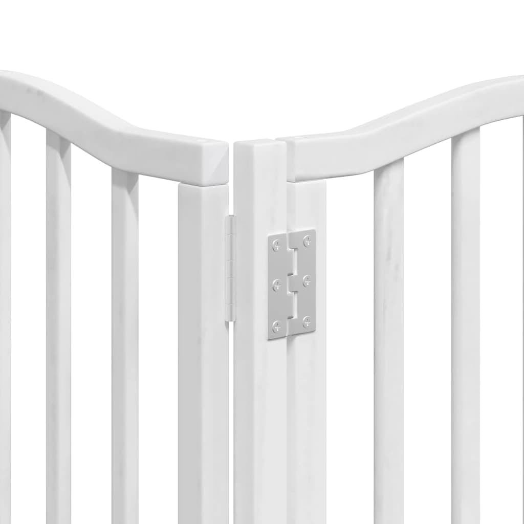 Cancello Cani Porta Pieghevole Bianco 9 Pannelli 450 cm Pioppo — miniatura 9 di 11