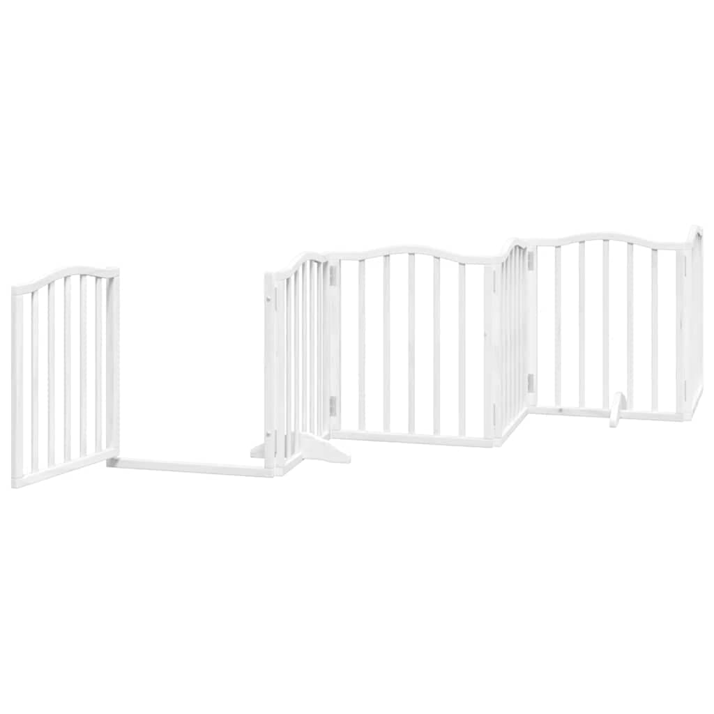 Cancello Cani Porta Pieghevole Bianco 12 Pannelli 600 cm Pioppo — miniatura 4 di 11