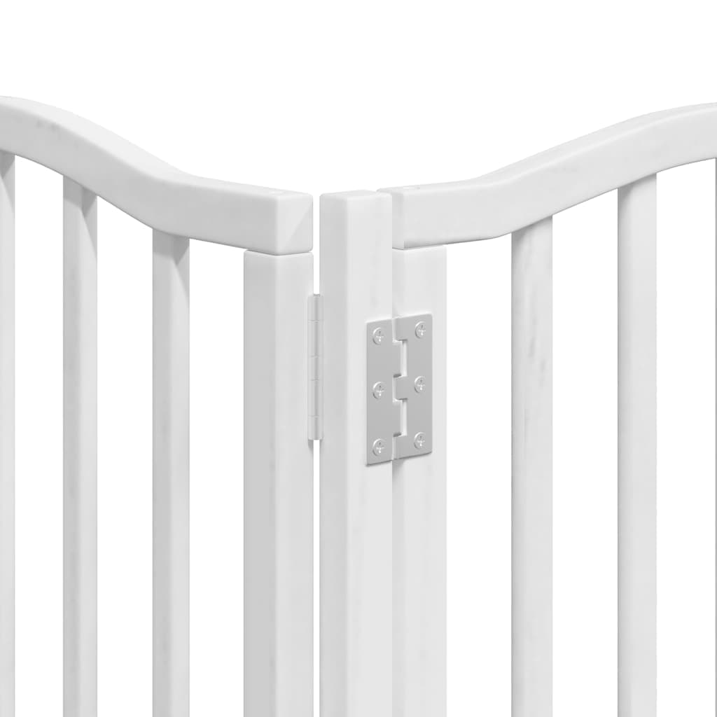 Cancello Cani Porta Pieghevole Bianco 12 Pannelli 600 cm Pioppo — miniatura 9 di 11