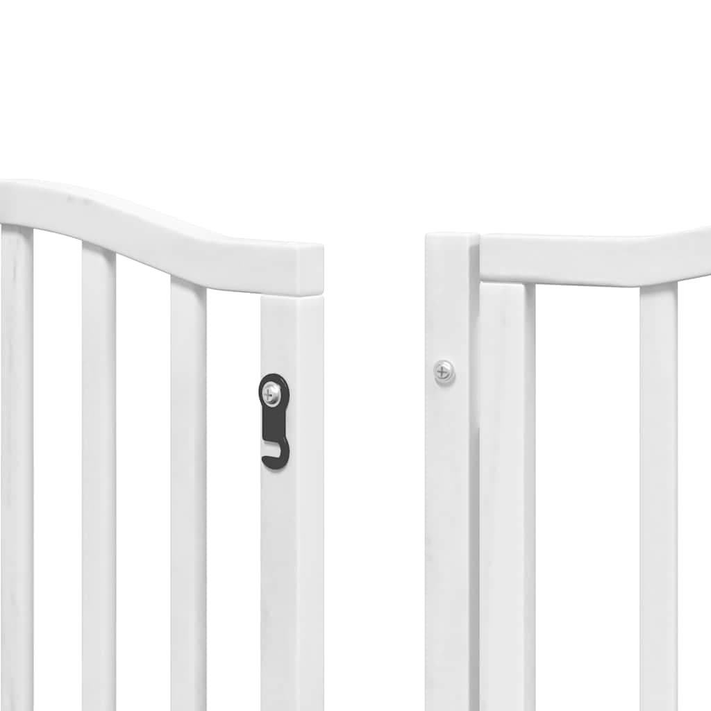 Cancello Cani Porta Pieghevole Bianco 12 Pannelli 600 cm Pioppo — miniatura 10 di 11