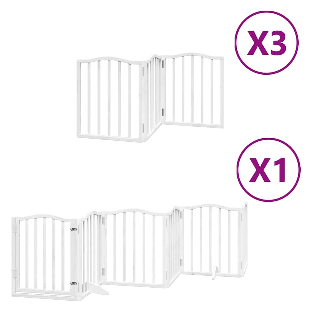 Cancello Cani Porta Pieghevole Bianco 15 Pannelli 750 cm Pioppo — miniatura 2 di 11